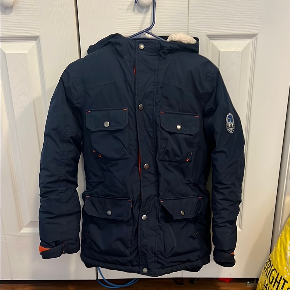 Boys 10-12 Lands End Navy Jacket with Hood